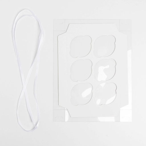 Цена за 5 шт. Коробка для капкейков, кондитерская упаковка с пластиковой крышкой, 6 ячеек 8 марта, 23?16?10 см