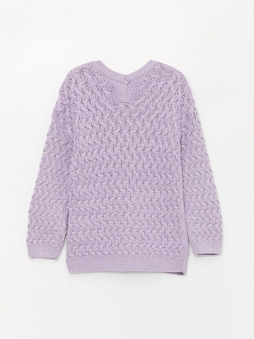 Bisiklet Yaka Kendinden Desenli K?z Bebek Triko Kazak - Waikiki фото 2