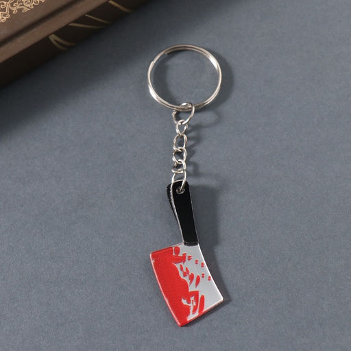 Цена за 2 шт. Брелок для ключей на кольце «Окровавленный тесак», акрил, зеркальный, 4.6×1.6×0.4 см