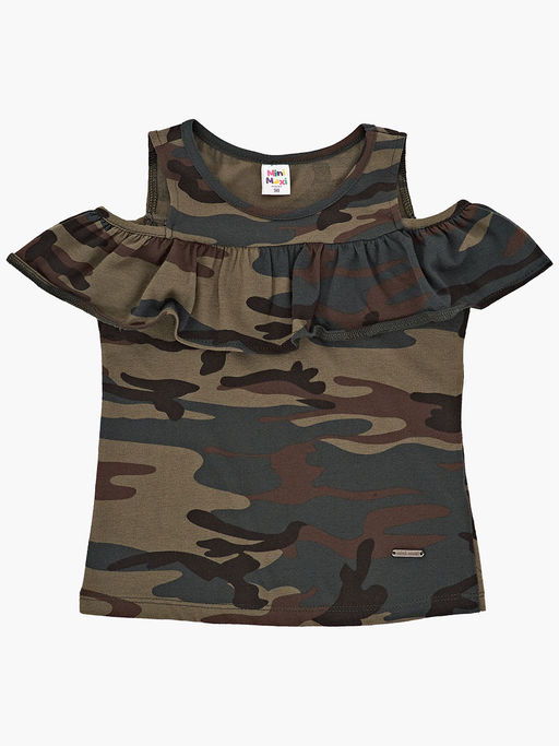 Футболка для девочки UD 4698 хаки камуфляж - Mini maxi фото 4