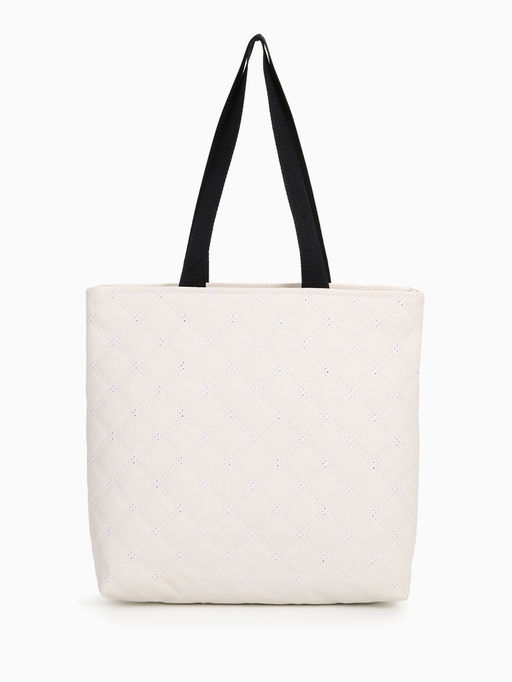 Сумка - шоппер женская на молнии, 32×10×31 см, молочная