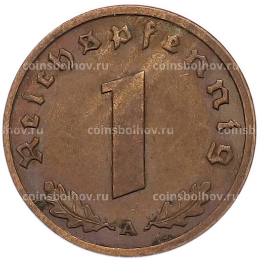 Монета 1 рейхспфенниг 1938 года A Германия