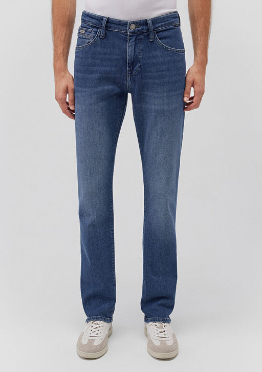 Martin Premium Blue Golgeli Koyu Mavi Jean Pantolon  фото 4