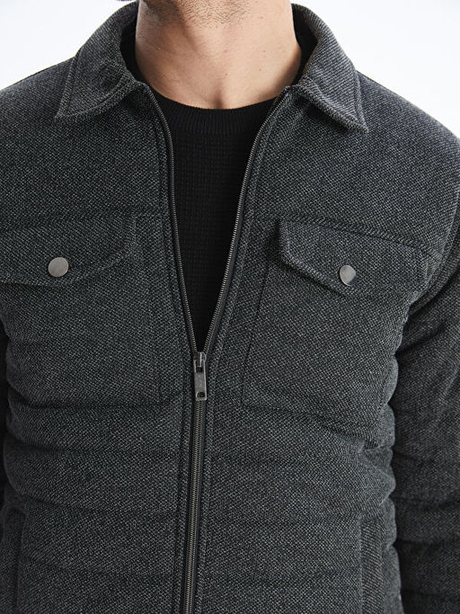 Slim Fit G?mlek Yaka Erkek Mont