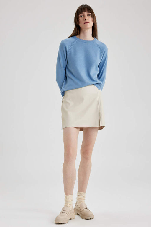 Свитер обычного кроя с круглым вырезом - Defacto фото 3