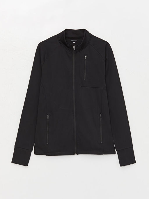 Dik Yaka Uzun Kollu Erkek Fermuarl? Sweatshirt