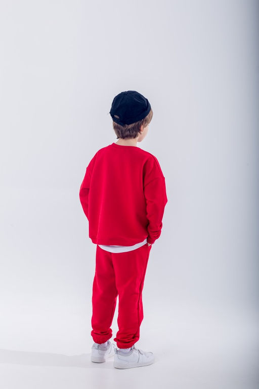 072 Детский костюм, красный (3хнитка петля)