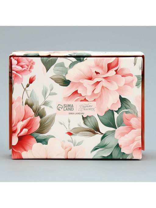 Цена за 10 шт. Кондитерская упаковка, коробка с ламинацией «Цветочный», 10×8×3.5 см