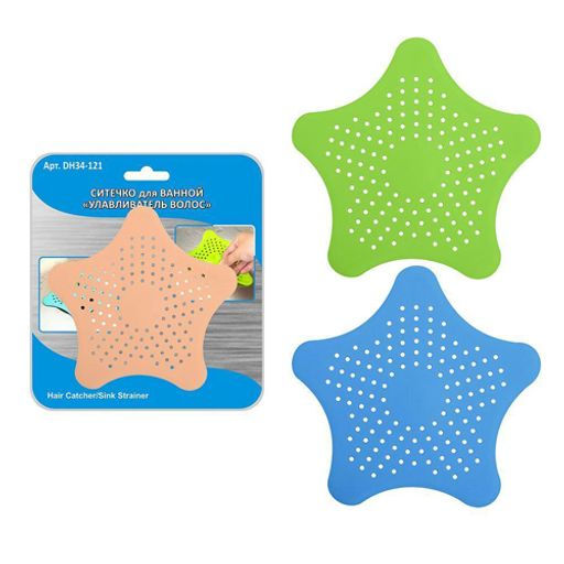 Ситечко для ванной Улавливатель волос 15х15см Цвет в ассортименте DH34-121 (МультиДом)  фото 2
