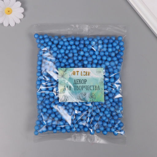 Декор для творчества пенопласт «Ассорти шариков», синий, набор 10 г