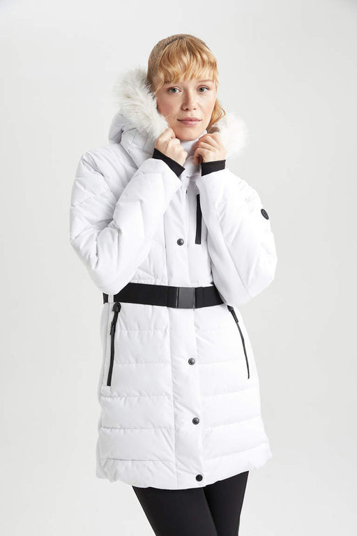 Водоотталкивающая парка узкого кроя с капюшоном DeFactoFit  фото 3