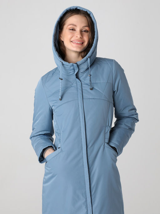 24312 Пальто дем. серо-голубой - Dizzyway фото 2