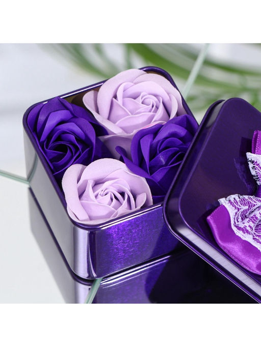 Цена за 2 шт. Мыльные розы, фиолетовые и белые, набор 4 шт. - SB BEAUTY фото 7