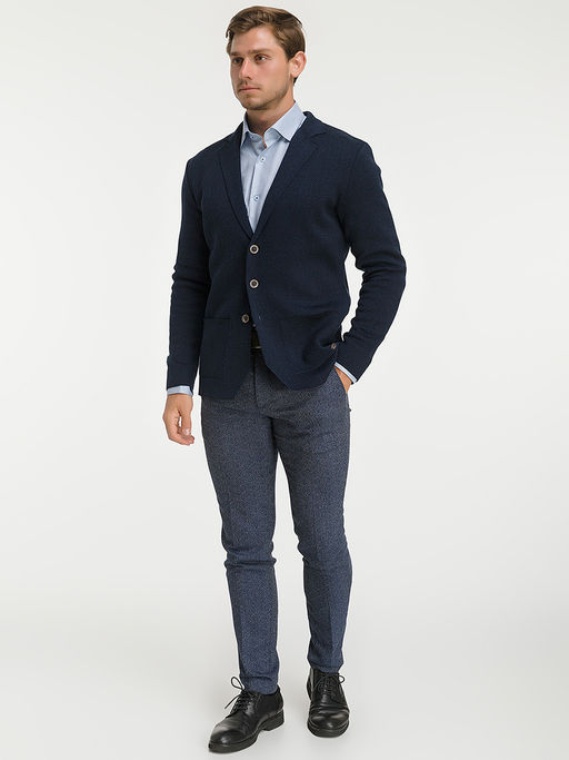 Кардиган мужской GREG G136Z-KF-зигзаг (синий/т.синий)