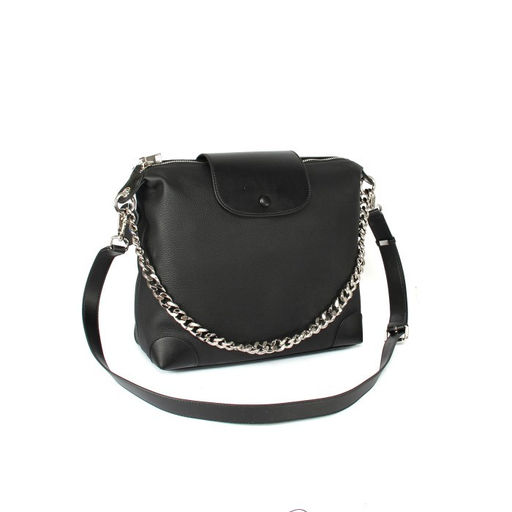 Сумка женская натуральная кожа GU 2066-M 769, 1отд+еврокарм, плечевой ремень, череый 259061