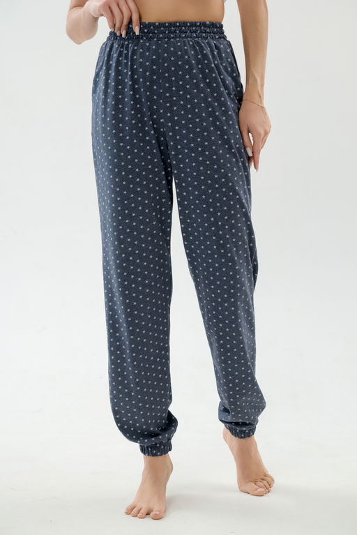 Брюки женские из кулирки на резинке антрацитовый - Амадэль фото 4