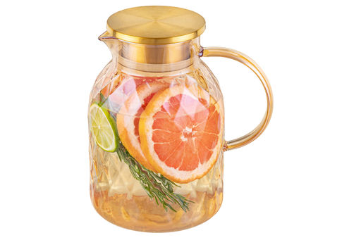 Кувшин 1,8 л 18*13*19,5 см Crystal glass золото+метал.крышк. с силик.уплотнит, ионное покр - Elan gallery фото 11