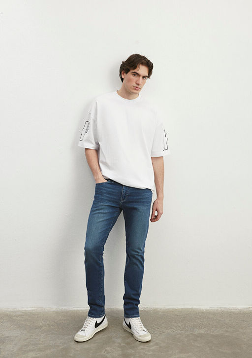 Jake Mavi Pro Golgeli Indigo Mavi Jean Pantolon