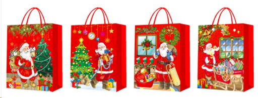 Цена за 12 шт. Пакет подарочный Новый год 32x40x10см / 447L /уп 12/840/микс/128г/м2 - Галеонтрейд фото 2
