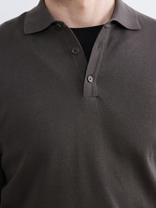 Polo Yaka Erkek Triko Kazak