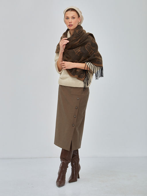 В составе шерсть. Большой теплый двусторонний палантин - Tantino фото 6