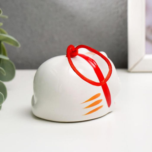 Сувенир керамика колокольчик Манэки-нэко лежит 5,7х5,5х5 см - Simaland фото 3