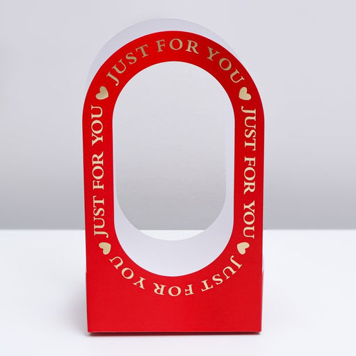 Коробка-переноска для цветов Для тебя 22 12 38 см, красная - Simaland фото 3