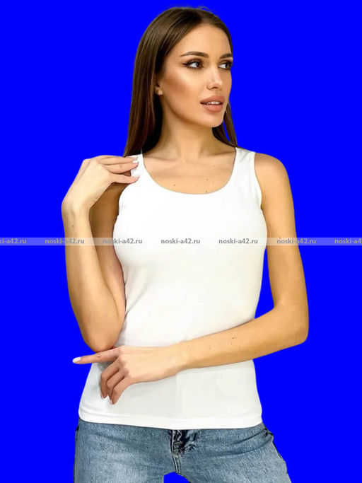 Цена за 1 шт. Майки женские Miss Emma Турция однотонные арт.121 БЕЛЫЕ