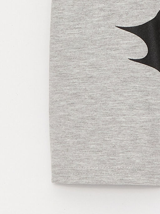 Bisiklet Yaka Batman Bask?l? K?sa Kollu Erkek ?ocuk Ti??rt - Waikiki фото 3