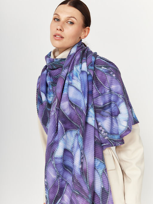 Большой, мягкий, тонкий и очень нежный двусторонний палантин с рисунком - Tantino фото 6