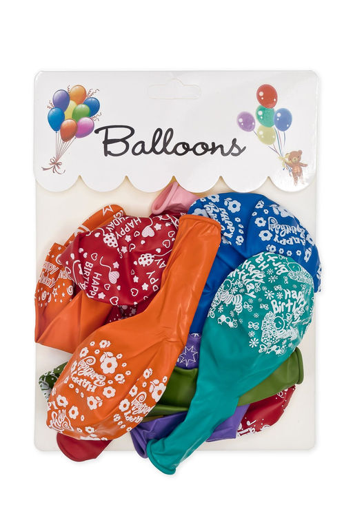 Шарики воздушные 12 дюймов Happy birthday (12 шт) SF-7835, №2 - Больше подарков фото 2
