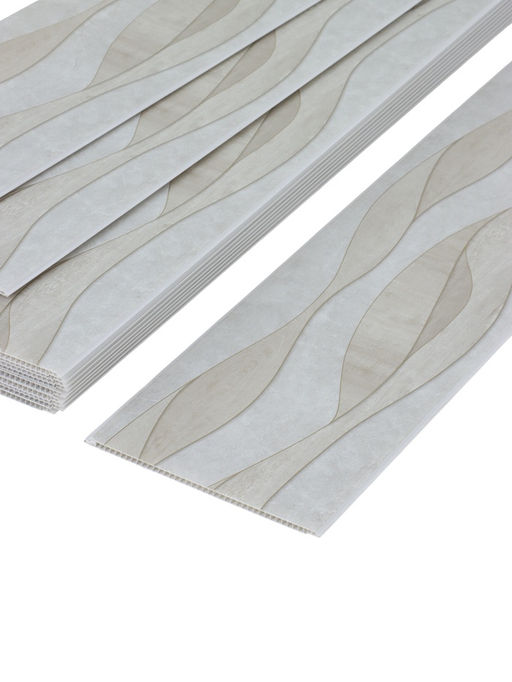 Цена за 12 шт. Стеновая панель ПВХ «Волна», 2600×250 мм, цвет бежевый/серый