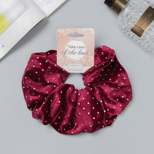 Цена за 2 шт. Резинка для волос «Орбита», стиль блеск, 15 см, красная