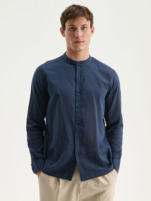 Regular Fit Hakim Yaka Uzun Kollu Erkek G?mlek