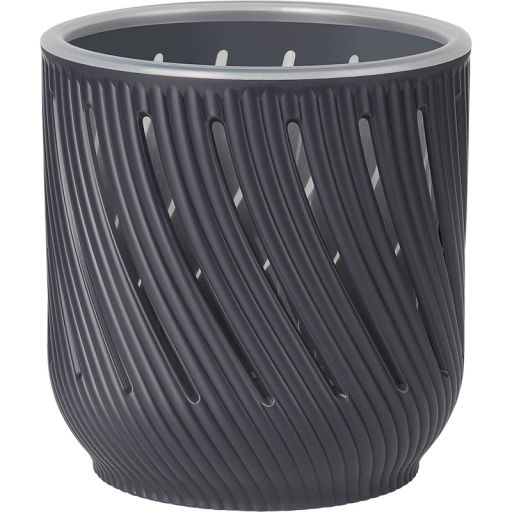 Кашпо для цветов пластиковое 2л d-14,5см "Fleurs" Антрацит