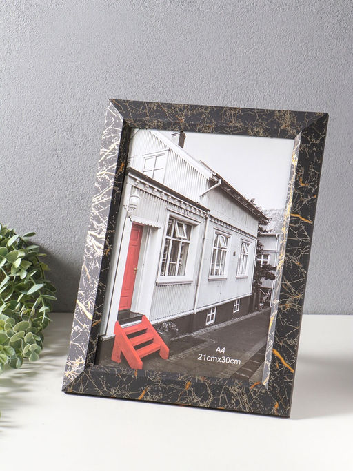 Фоторамка пластик формат А4 см "Гедеон" чёрный с золотом 36х27х2 см