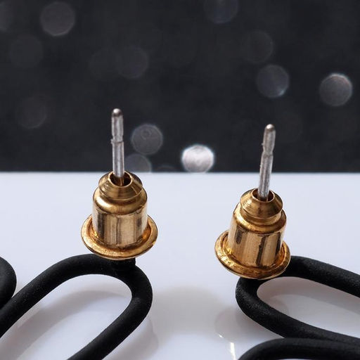 Серьги металл Сердечки асимметрия, цвет чёрный - Queen fair фото 2