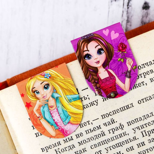 Закладки магнитные для книг, 6 шт Будь красивой и умной