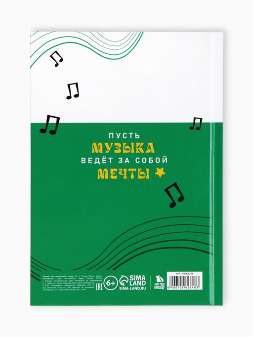 Дневник для музыкальной школы, в твердой обложке, 40 л. "Винил"