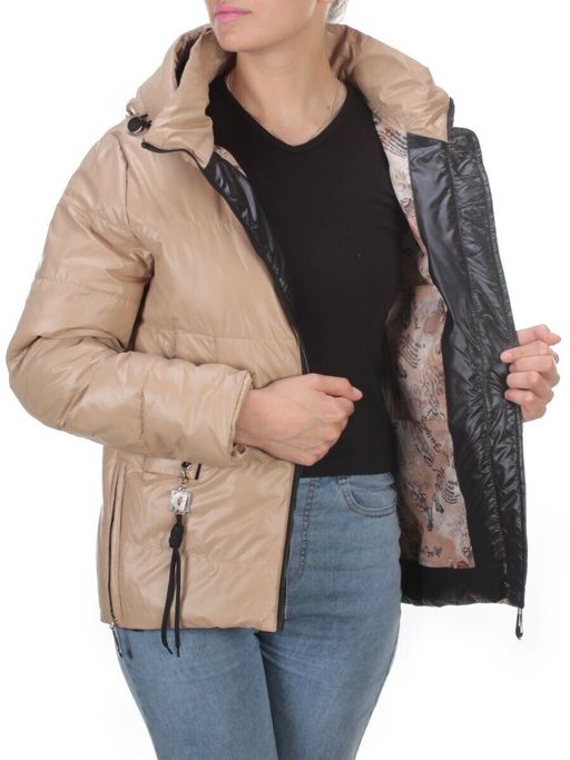 8268 BEIGE Куртка демисезонная женская BAOFANI (100 гр. синтепон) - Фабричный китай фото 8