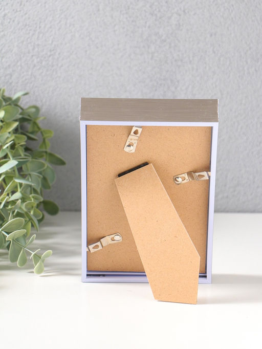 Фоторамка для фото 10×15 см «Ламберто», пластик, серебро с белым, 16×11×3.5 см