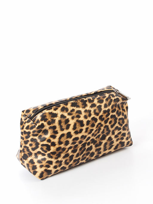 LACCOMA косметичка Лолита-леопард рыжый эко кожа хлопок  фото 4