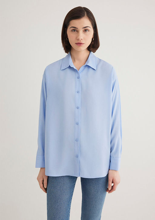 Lux Touch Mavi Modal Gomlek  фото 4