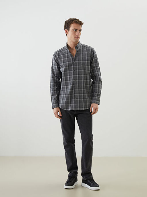 Regular Fit Uzun Kollu Ekose Erkek G?mlek