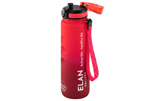 Бутылка для воды 1000 мл 7,8*7,8*28,5 см "Style Matte" с углублениями д/пальцев амарант