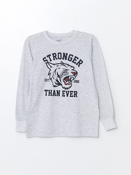 Bisiklet Yaka Bask?l? Uzun Kollu Erkek ?ocuk Pijama Tak?m? - Waikiki фото 2