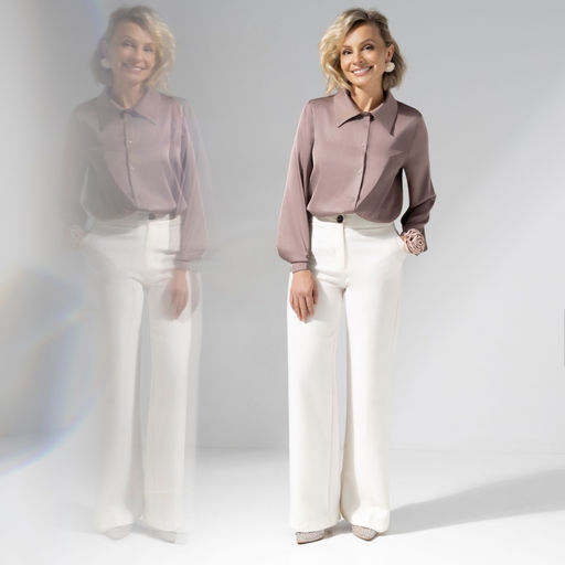 Рубашка из шелка Цветущее очарование (cappuccino) - Charutti фото 4