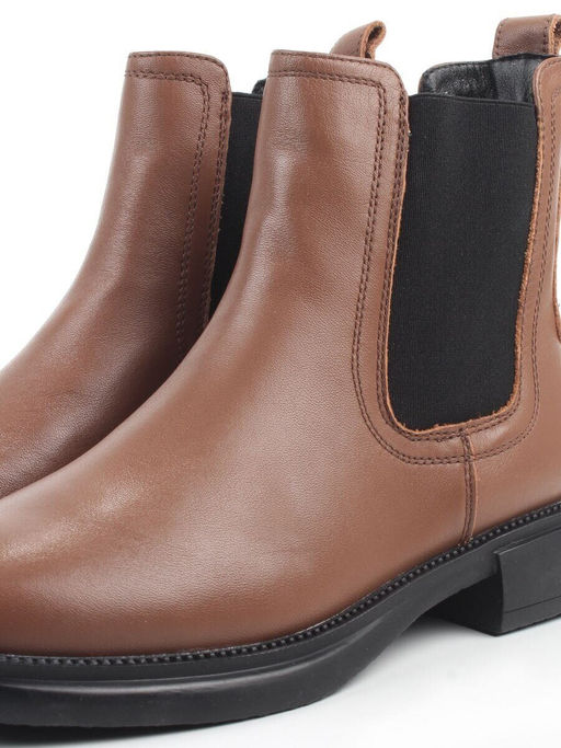 01-XKL21-137R BROWN Ботинки демисезонные женские (натуральная кожа, байка)