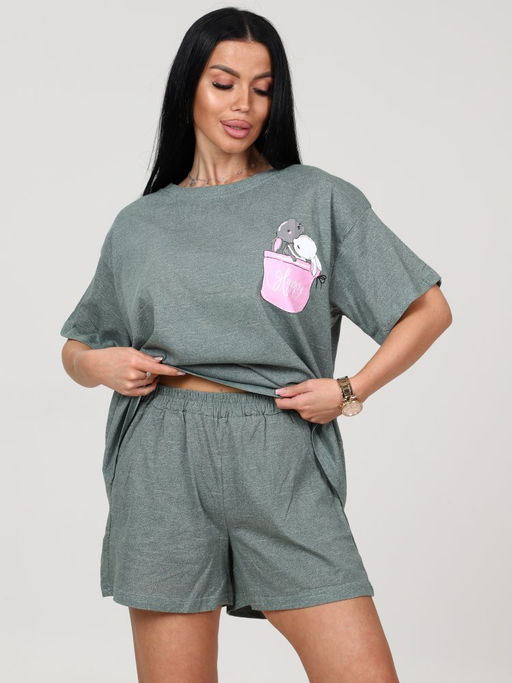 309 ДОМАШНИЙ КОСТЮМ шорты (Ментол) - А-дина фото 2