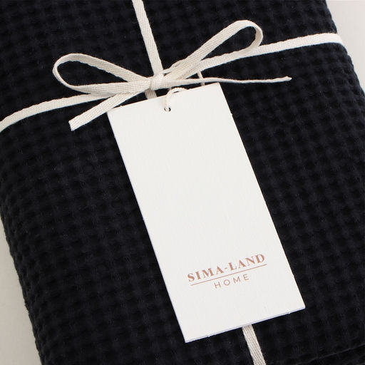 Полотенце вафельное SL HOME: Linen «Дарк Маре», 40×70 см, чёрное